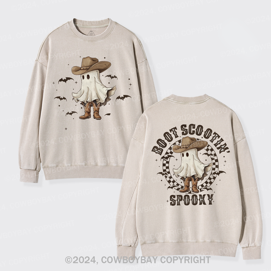 Western Halloween Boot Scoot Spooky Washed Sweatshirts