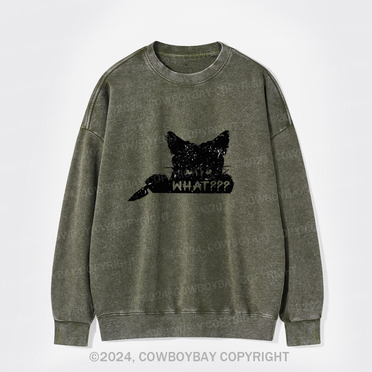 What??? Cat Halloween Washed Sweatshirts