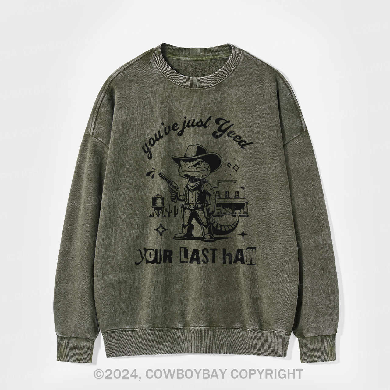 Your Last Haw Cowboy Frog Washed Sweatshirts