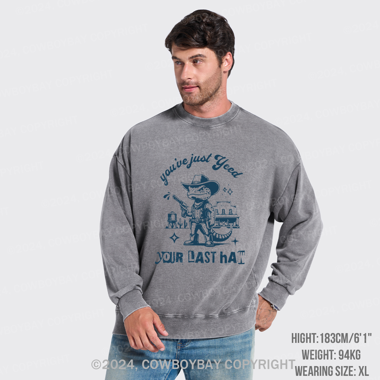 Your Last Haw Cowboy Frog Washed Sweatshirts