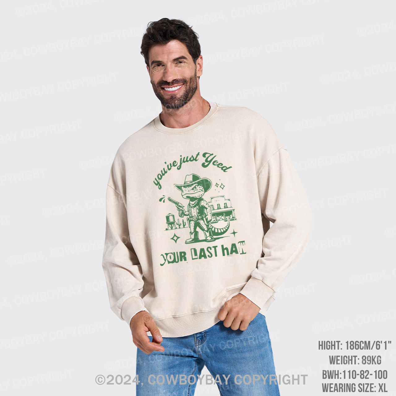 Your Last Haw Cowboy Frog Washed Sweatshirts