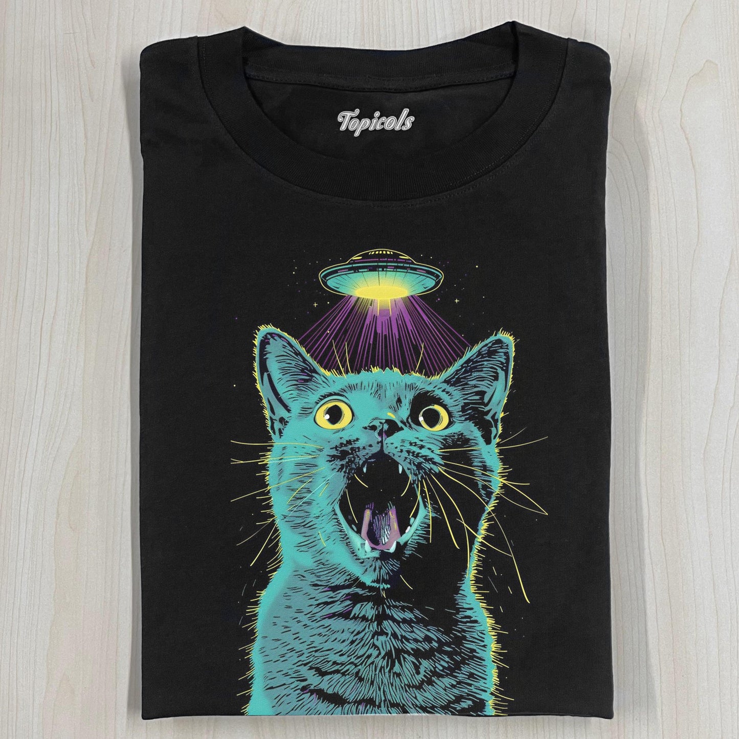 ABDUCCIóN ALIEN CAT  T-SHIRT