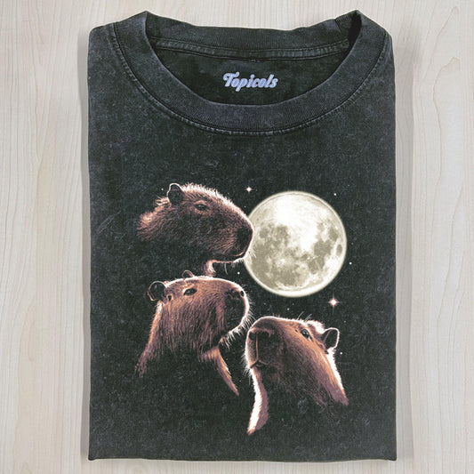 THREE MOON CAPYBARAS GEEK T-SHIRT