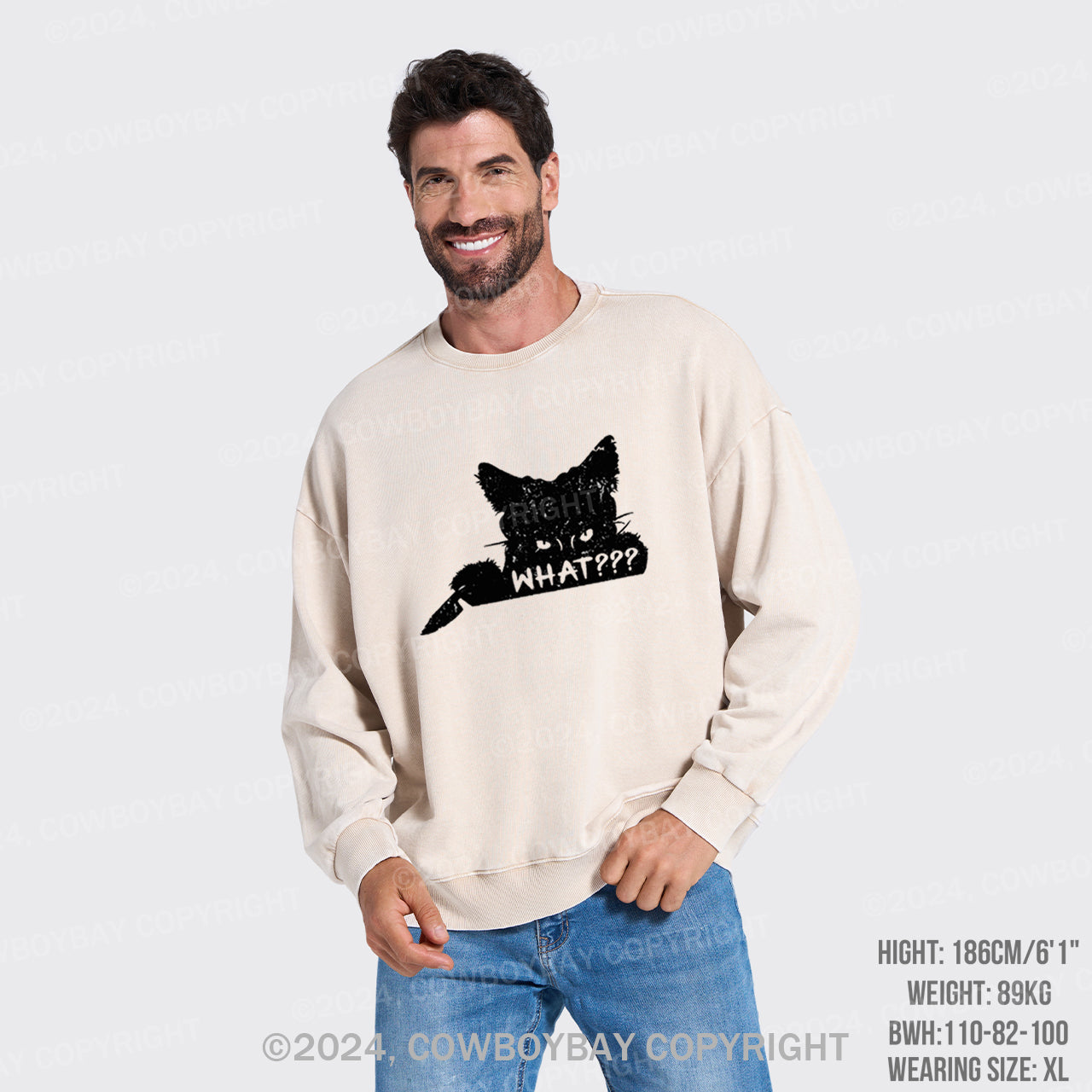 What??? Cat Halloween Washed Sweatshirts